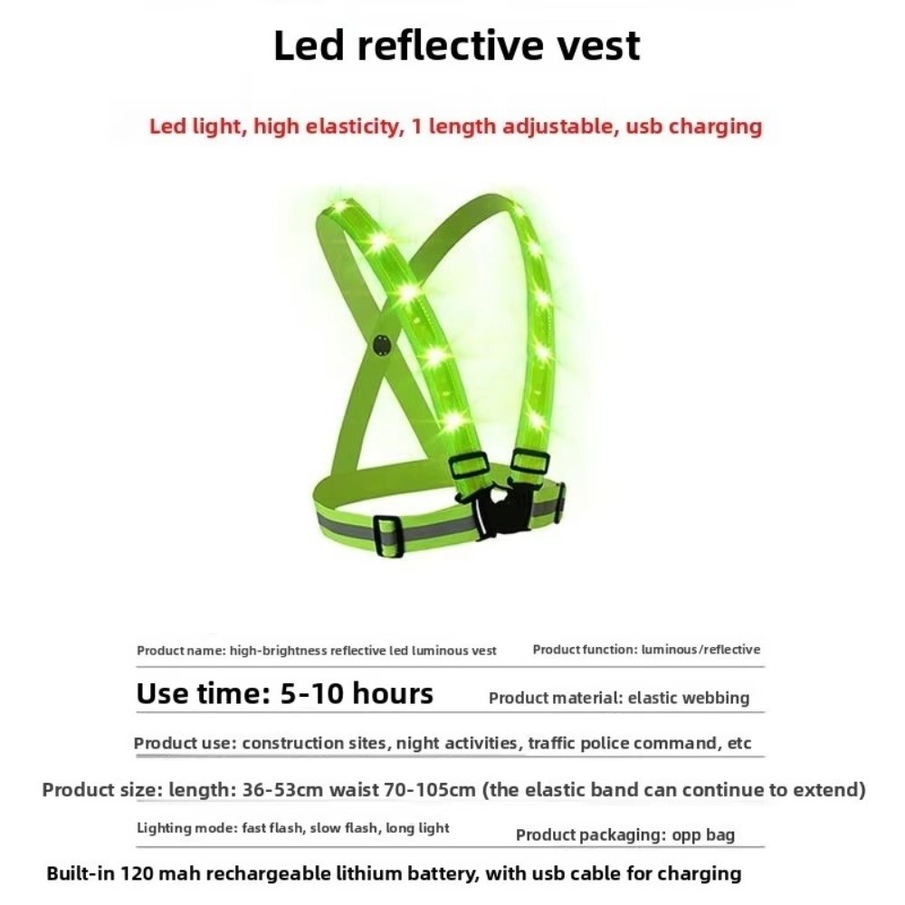 Новый полиэстеровый светодиодн – обзор и цена Reflective Vest Cycling